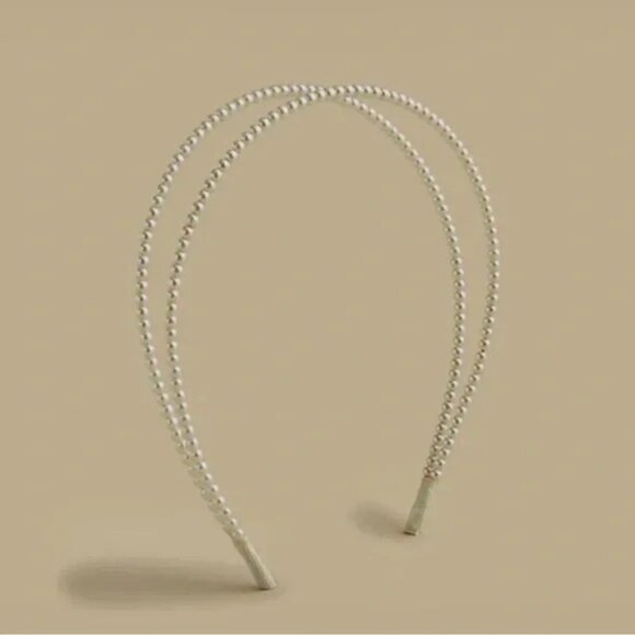 J. CREW DOUBLE PEARL HEADBAND NEW - Picture 1 of 2
